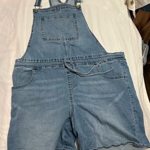 Maurices Blue Jean Shorts Overalls Size XS